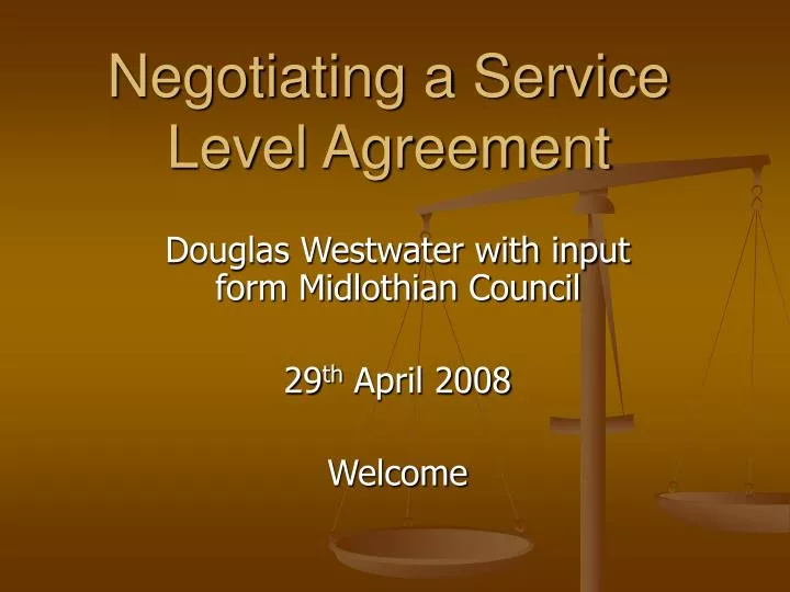 negotiating a service level agreement