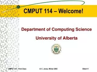 CMPUT 114 – Welcome!