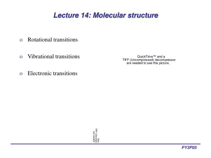 lecture 14 molecular structure