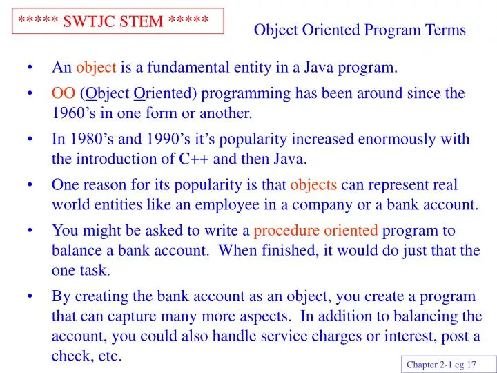object oriented program terms