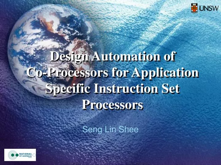 design automation of co processors for application specific instruction set processors