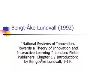 Bengt-Åke Lundvall (1992)