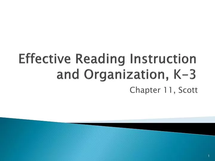 effective reading instruction and organization k 3