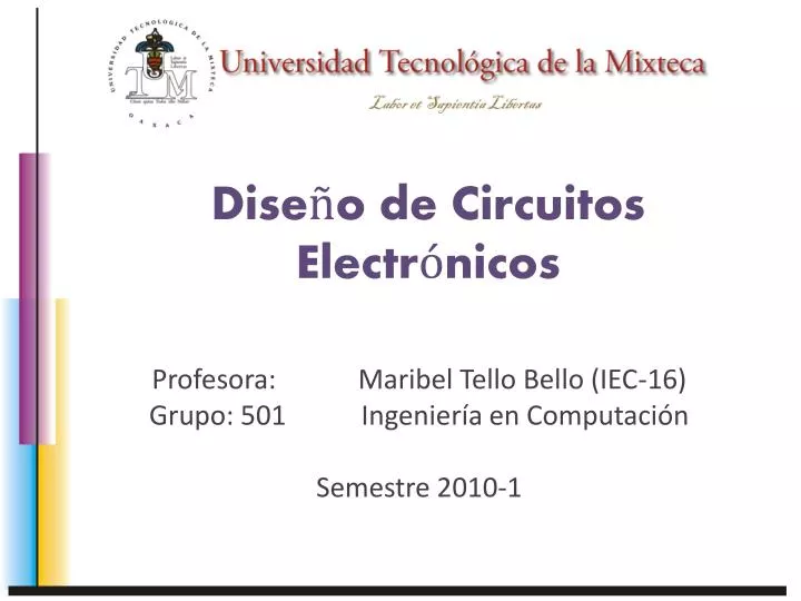 PPT - Diseño De Circuitos Electrónicos PowerPoint Presentation, Free ...