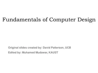 Fundamentals of Computer Design