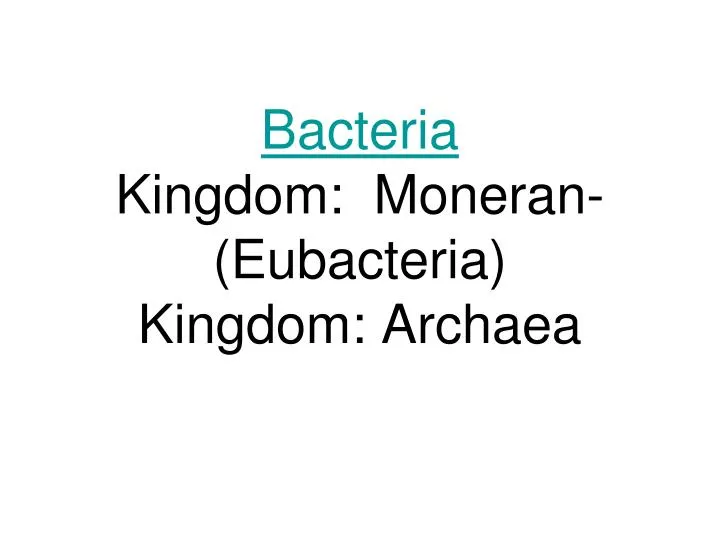 bacteria kingdom moneran eubacteria kingdom archaea
