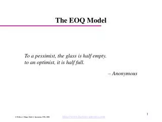 The EOQ Model
