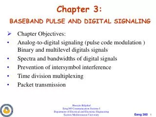 Chapter 3: BASEBAND PULSE AND DIGITAL SIGNALING