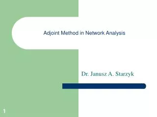 Adjoint Method in Network Analysis