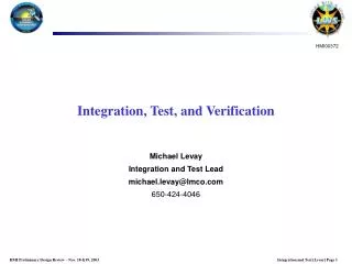 Integration, Test, and Verification