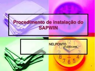 Procedimento de instalação do SAPWIN