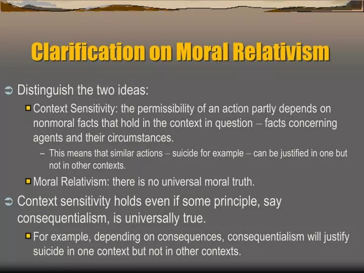 clarification on moral relativism