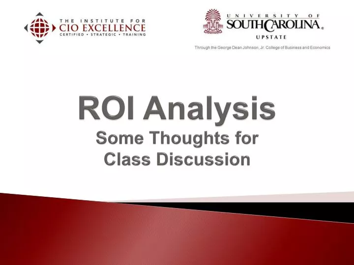 roi analysis some thoughts for class discussion