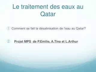 le traitement des eaux au qatar
