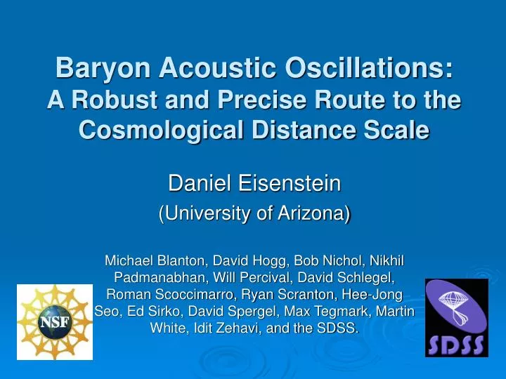 baryon acoustic oscillations a robust and precise route to the cosmological distance scale