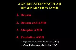 AGE-RELATED MACULAR DEGENERATION (AMD)