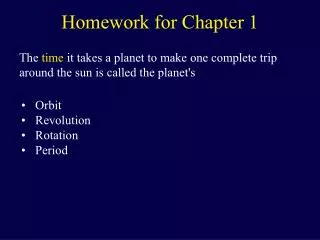 Homework for Chapter 1