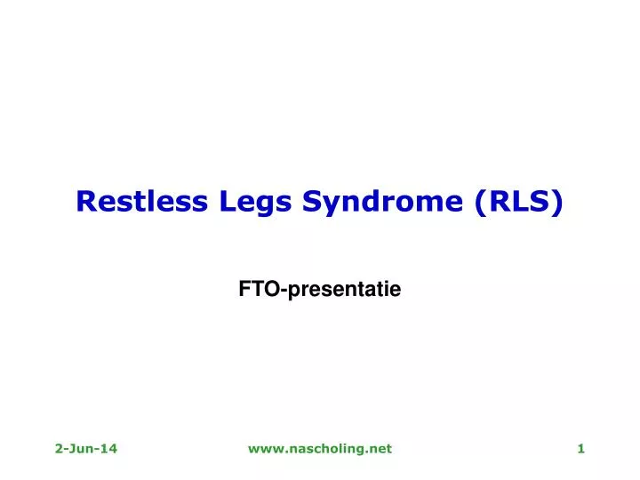 restless legs syndrome rls
