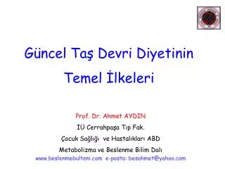 Prof. Dr. Ahmet AYDIN İÜ Cerrahpaşa Tıp Fak. Çocuk Sağlığı ve Hastalıkları ABD Metabolizma ve Beslenme Bilim Dalı