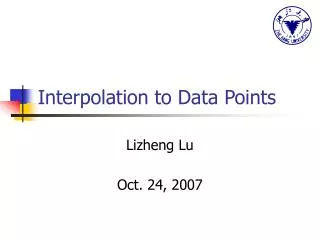 Interpolation to Data Points
