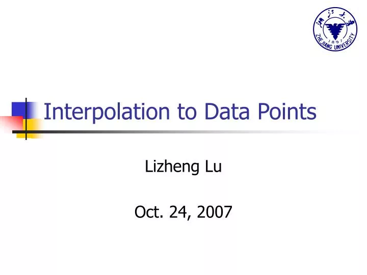 interpolation to data points