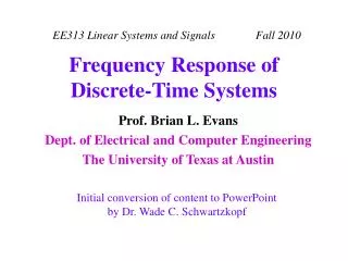 Frequency Response of Discrete-Time Systems