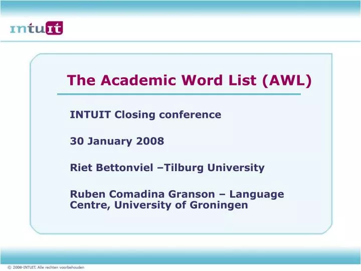 the academic word list awl