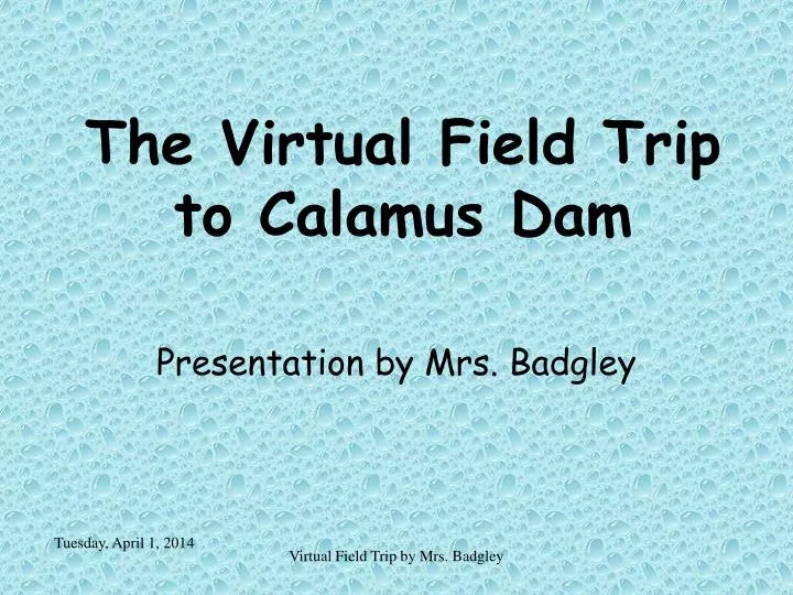 the virtual field trip to calamus dam