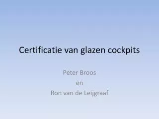 Certificatie van glazen cockpits