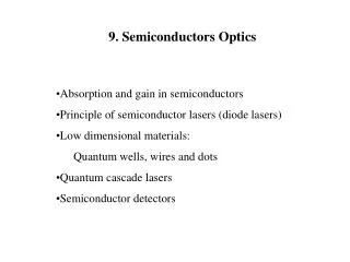 9. Semiconductors Optics