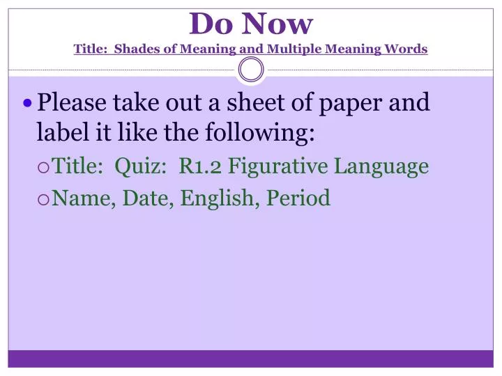 do now title shades of meaning and multiple meaning words