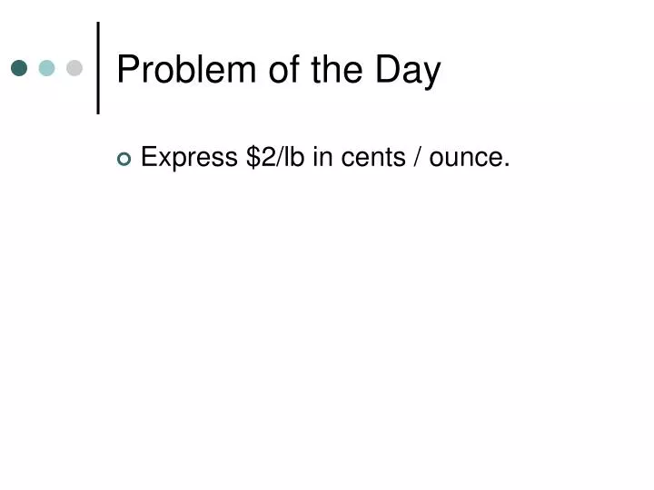 problem of the day