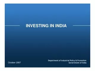 INVESTING IN INDIA