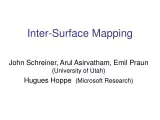Inter-Surface Mapping