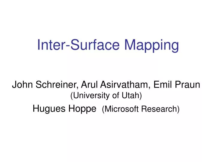 inter surface mapping