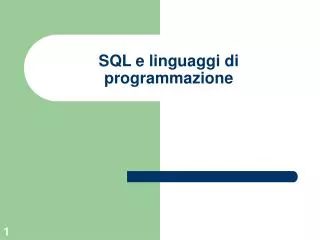 SQL e linguaggi di programmazione