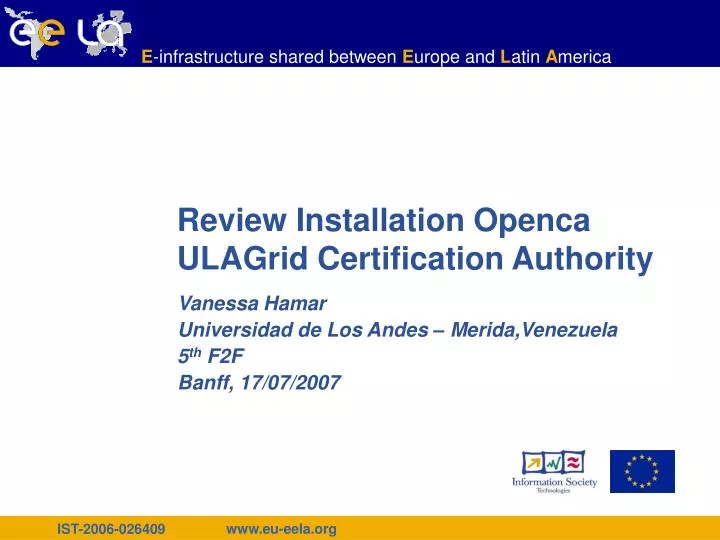 review installation openca ulagrid certification authority