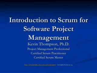 Introduction to Scrum for Software Project Management