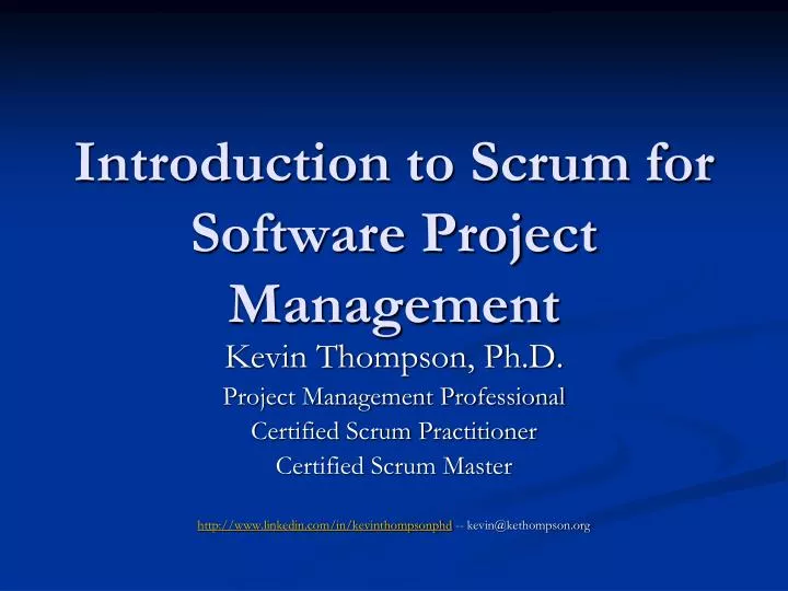 introduction to scrum for software project management