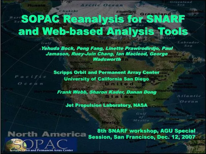 sopac reanalysis for snarf and web based analysis tools