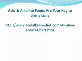 Acid & Alkaline Foods