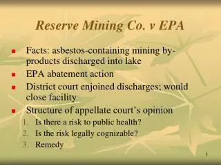 Reserve Mining Co. v EPA