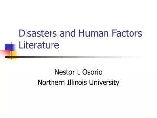 Disasters and Human Factors Literature