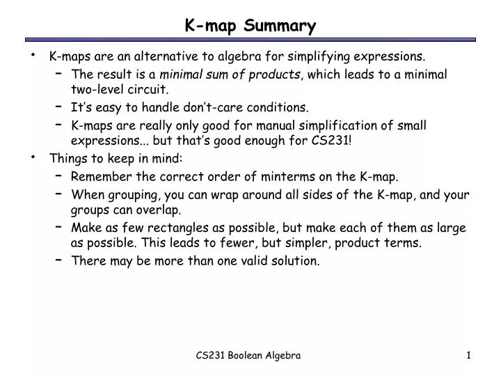 k map summary