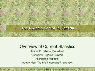 The Organic Sector in Canada
