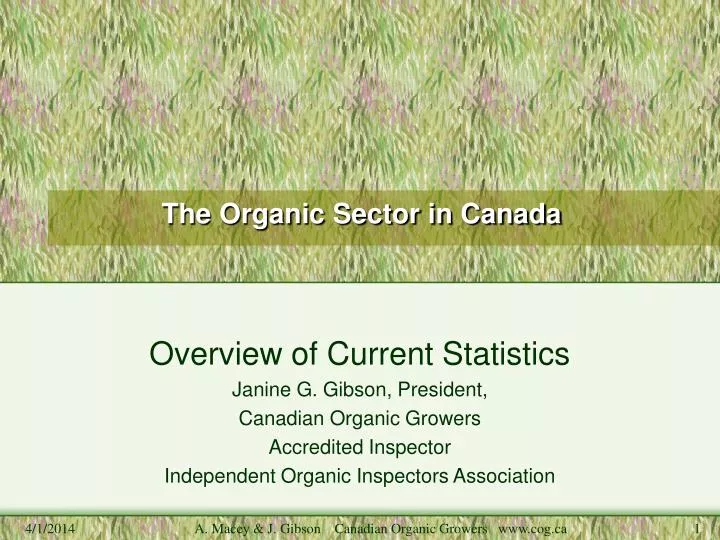 the organic sector in canada