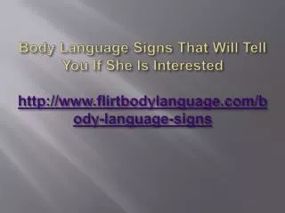 Flirt Body Language