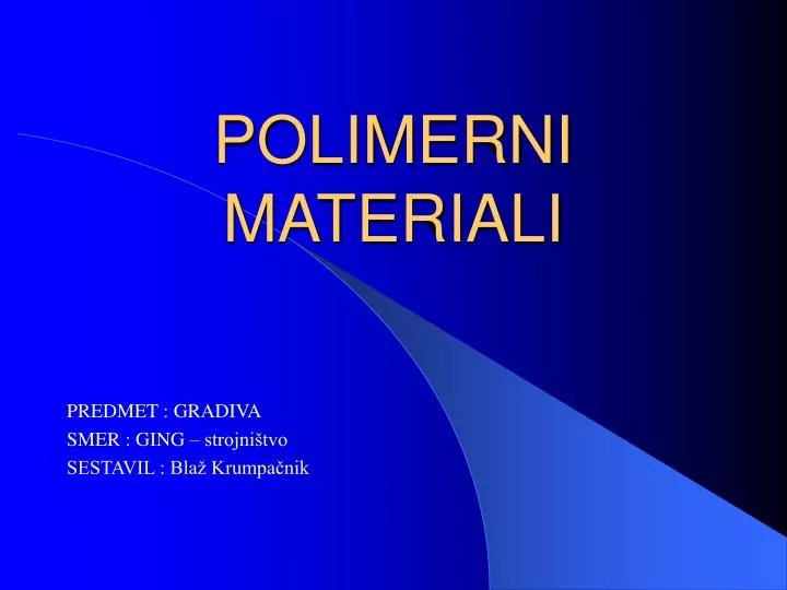 polimerni materiali