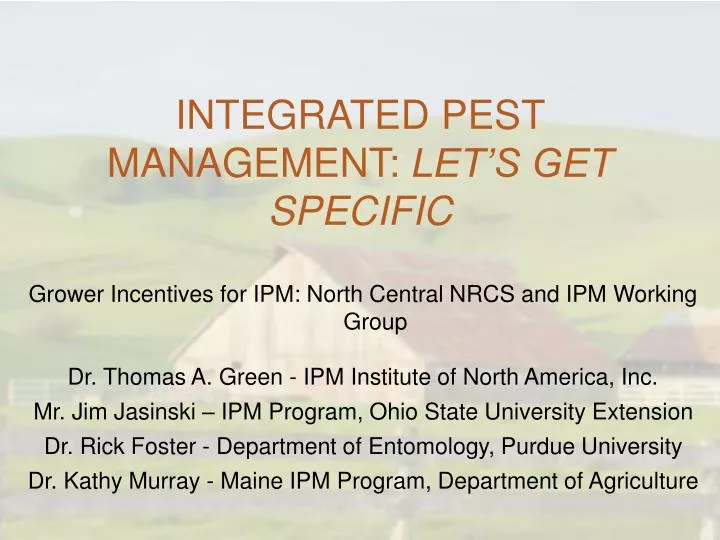 integrated pest management let s get specific