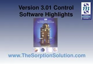 Version 3.01 Control Software Highlights
